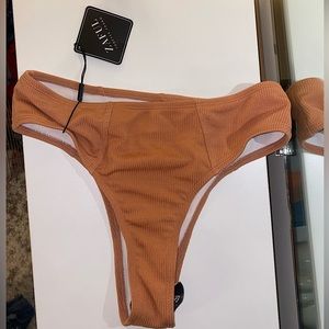 BRAND NEW Thong ribbed bikini bottom in "skinny dip" color.